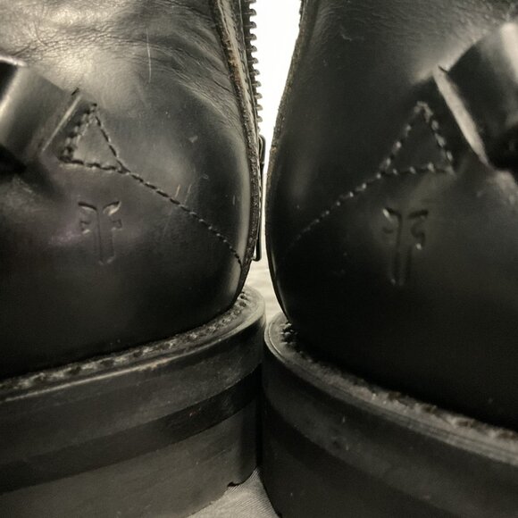 FRYE Rugged STONE CROSS STRAP Short Oil Resistant BLACK LEATHER BOOT 8.5 D - Picture 7 of 16